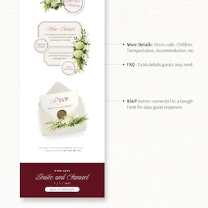 Burgundy Old Money Wedding Website Template with RSVP | Editable Canva Digital Invitation (Instant Download) image 7
