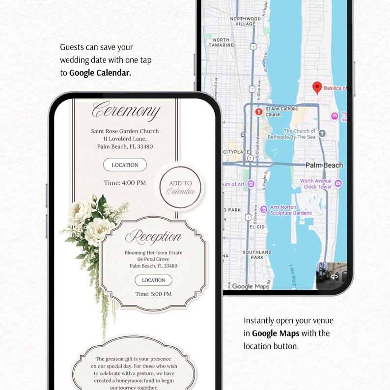 Sage Green & Ivory Garden Rose Wedding Website Template with RSVP | Editable Canva Digital Invitation (Instant Download) image 9