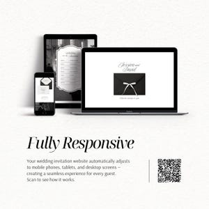 Minimalist Black & White Wedding Website Template with RSVP | Editable Canva Digital Invitation (Instant Download) image 8