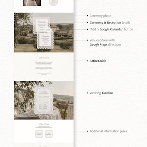 Rustic Wedding Website Template with RSVP | Editable Canva Digital Invitation (Instant Download) image 7