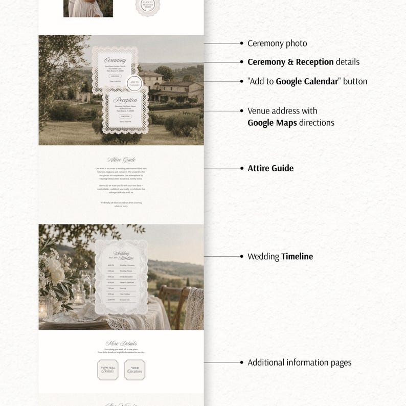 Rustic Wedding Website Template with RSVP | Editable Canva Digital Invitation (Instant Download) image 7