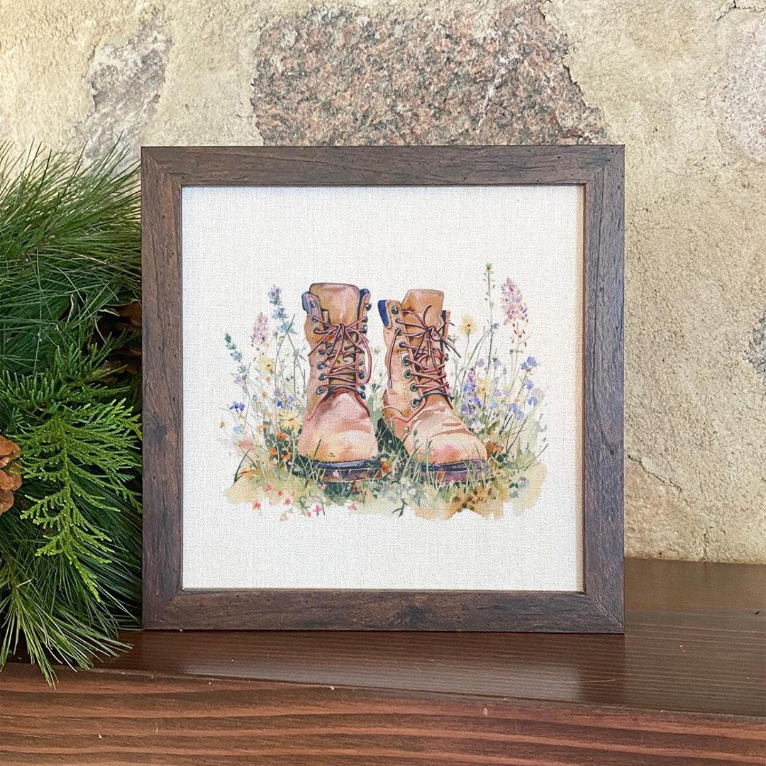 Hiking Boots - Framed Sign, Home Decor, Wall Art, 9