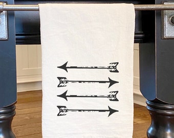 Arrows - Cotton Tea Towel, Flour Sack Towel, 27" x 27"