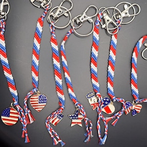 American Flag Charm Keychain