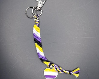 Nonbinary Pride Anhänger Mini Schlüsselanhänger