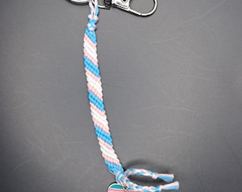 Transgender Pride Charm Keychain
