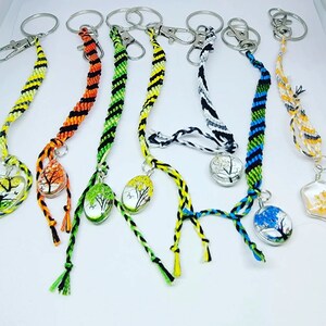 Clear Flower Tree Keychains