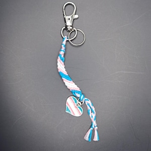 Transgender Pride Charm Mini Keychain