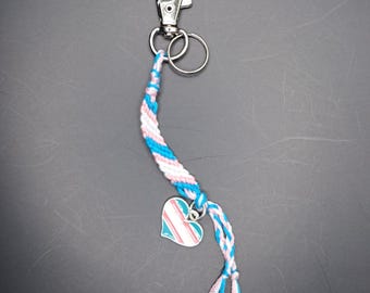 Transgender Pride Charm Mini Keychain