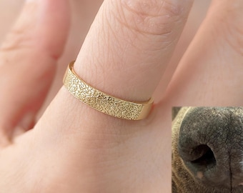 Aangepaste neusring hond, pootring huisdier, echte vingerafdrukring, herdenkingscadeau, gepersonaliseerd kerstcadeau voor haar