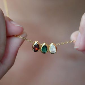 Custom Birthstone Necklace, Family Birthstone Necklace, Multiple Birthstone Jewelry, Mothers Day Gift, Christmas Gift for Her, Birthday Gift