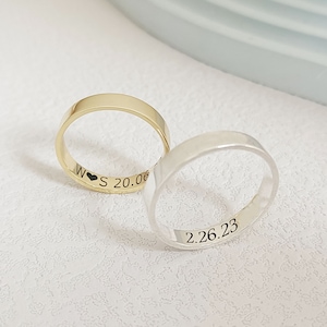 Personalised Name Ring, Secret Message Ring, Personalised Promise Ring, Initials Ring, Name Date Coordinates, Gift For Him Her
