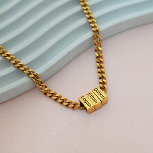 Family Name Necklace, Custom Men Necklace With Name, Multiple Name Pendant, Kids Name Gift for Dad, Christmas Gift for Him,Father&#39;s Day Gift