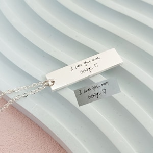 Personalisierte Handschrift Halskette • Echte Handschrift Halskette • Handgeschriebene Nachrichten • Erinnerung & Verlust Geschenk • Signatur Halskette für Mama
