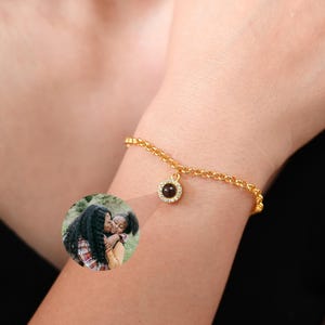 Memorial Photo Bracelet, Custom Photo Projection Bracelet, Picture Bracelet, Gift for Her, Birthday Gift, Mother&#39;s Day gift