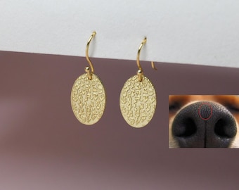 Custom Dog Nose Print Earrings, Pet paw Earrings, Actual Nose Print Jewelry, Pet Memorial Gift, Personalized Christmas Gift for Her