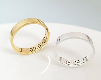 Personalised Couple Ring,Couples Matching Promise Ring,Custom Engraved Ring,Anniversary Gift,Wedding Rings,Couple Jewelry