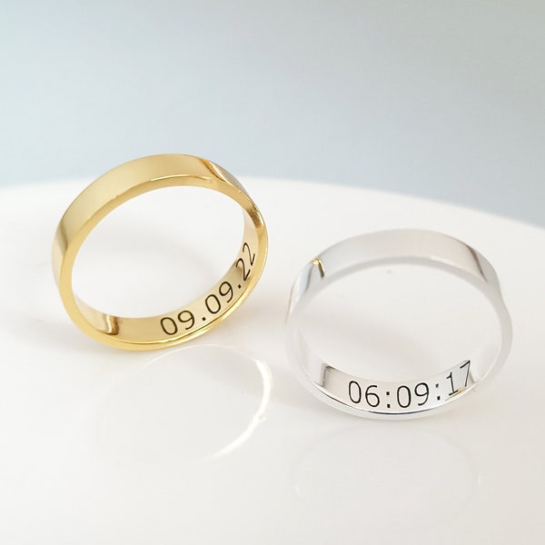 Personalisierter Paarring, Paare passender Versprechensring, individuell gravierter Ring, Jubiläumsgeschenk, Trauringe, Paarschmuck