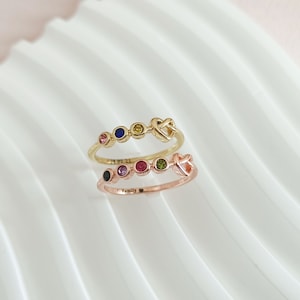 Family Birthstone Ring, Custom Birthstone Ring, Birth Stone Jewelry, Mother&#39;s Day Gift, Christmas Gift, Mom Gifts