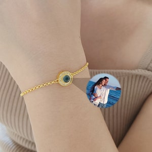 Personalized Projection Bracelet, Memorial Photo Bracelet, Custom Photo Jewelry, Picture Inside Bracelet, Christmas Gift, Anniversary Gift
