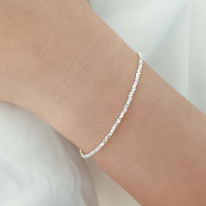 Women&#39;s Delicate Bracelet,Tiny Beaded Stacking Bracelet,Minimalist Jewelry for Women, 925 Silver Bracelet, Bridesmaid Gift, Gift for Her