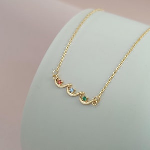 Personalized Birthstone Necklace, Family Birthstone Necklace, Dainty Necklace, Birthstone Gift for Her, Birthstone Jewelry, Christmas Gift