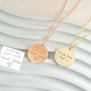 Custom Handwriting Necklace • Actual Handwriting Necklace • Personalized Signature • Memorial & Loss Gift • Signature Necklace for Mom