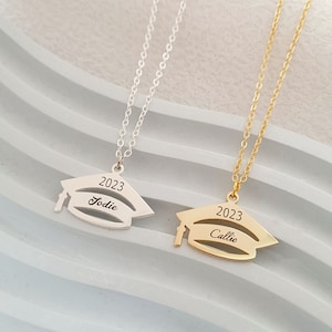 Custom Graduation Necklace,Personalized Graduation Name Necklace,Bachelor Cap Necklace,Graduation Gifts for Her,2023 Graduation Jewelry