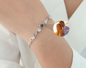 Photo Projection Bracelet, Memorial Photo Bracelet, Photo Jewelry, Mom Bracelet, Picture Charm Bracelet, Christmas Gift, Anniversary Gift