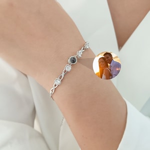 Photo Projection Bracelet, Memorial Photo Bracelet, Photo Jewelry, Mom Bracelet, Picture Charm Bracelet, Christmas Gift, Anniversary Gift