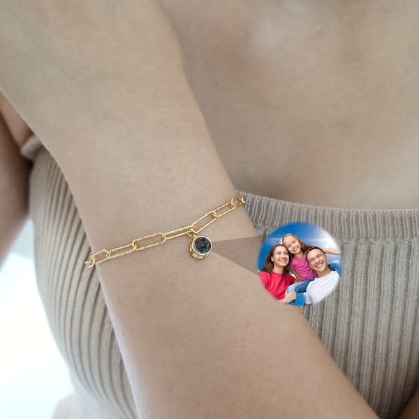 Photo Projection Bracelet, Personalized Photo Bracelet, Picture Projection Bracelet, Custom Photo Jewelry, Christmas Gift, Gift for Her