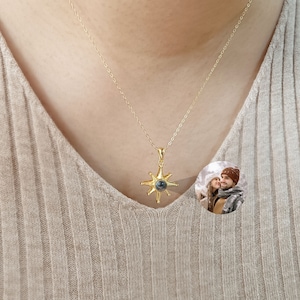 Personalized Photo Projection Necklace, Picture Necklace, Memorial Photo Pendant, Custom Star Jewelry, Mom Gift, Gift for Her