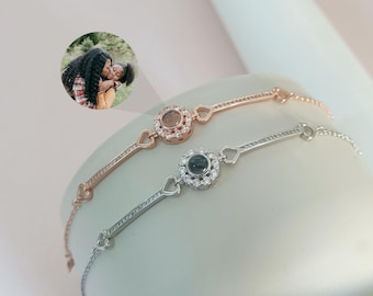 Personalized Projection Bracelet, Custom Photo Bracelet, Mom Bracelet, Memorial Picture, Projection Jewelry, Birthday Gift for Her