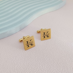 Personalized Name Cufflinks, Engraved Initial Cufflinks, Wedding Cufflinks, Fathers Day Gift, Groomsmen Gift, Gift for Him