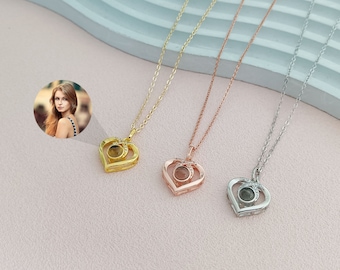 Collier projection photo personnalisé, bijoux projection de coeur, collier photo personnalisé, cadeau photo commémoratif, cadeau pour elle, collier maman