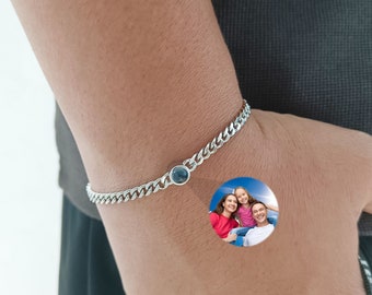 Personalized Photo Bracelet, Custom Projection Bracelet, Memorial Picture Bracelet for Men, Father day Gift,Personalized gift, Gift for Him
