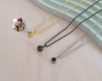 Personalized Photo Projection Necklace,Photo Necklace for Men,Picture Inside Jewelry,Men's Memorial Necklace,Father's Day Gift,Gift for Him