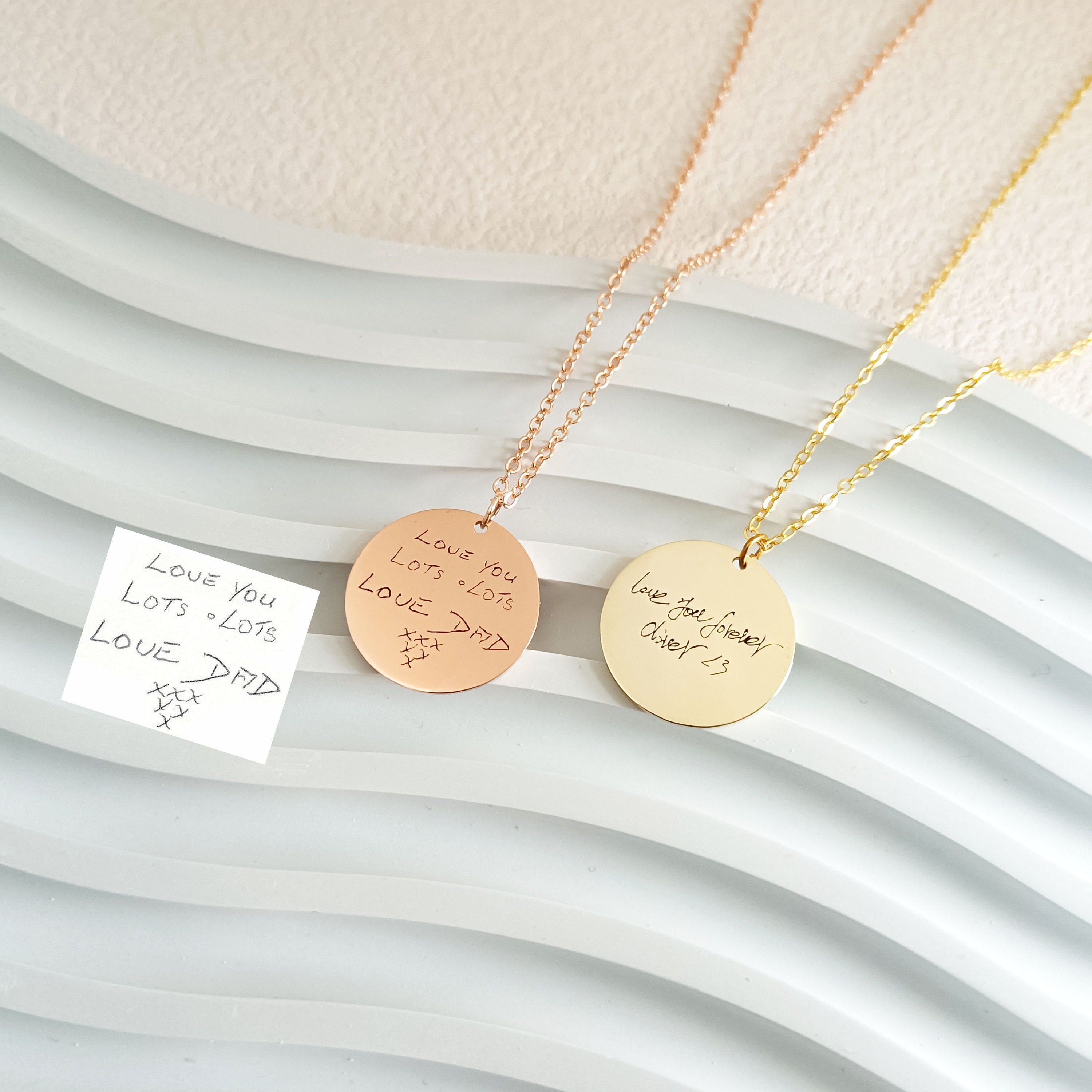 Handwriting Necklace Handwriting Gift Handprint Necklace Remembrance Grief  Jewelry Grief Necklace Double Sided Signature Necklace - Etsy