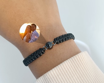 Personalized Photo Projection Bracelet,Custom Photo Bracelet,Men's Picture Bracelet,Boyfriend Memorial Bracelet,Couple Bracelet,Gift for Him