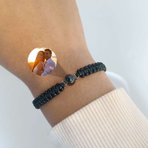 Bracelet personnalisé pour projection de photos, bracelet photo personnalisé, bracelet photo pour homme, bracelet commémoratif petit ami, bracelet pour couple, cadeau pour lui