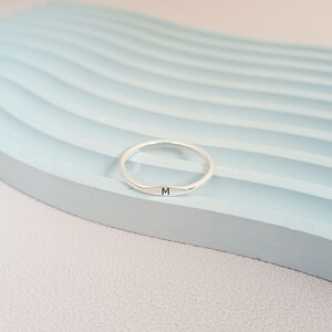 Personalized Initial Ring, Custom Letter Ring, Dainty Stacking Ring ...
