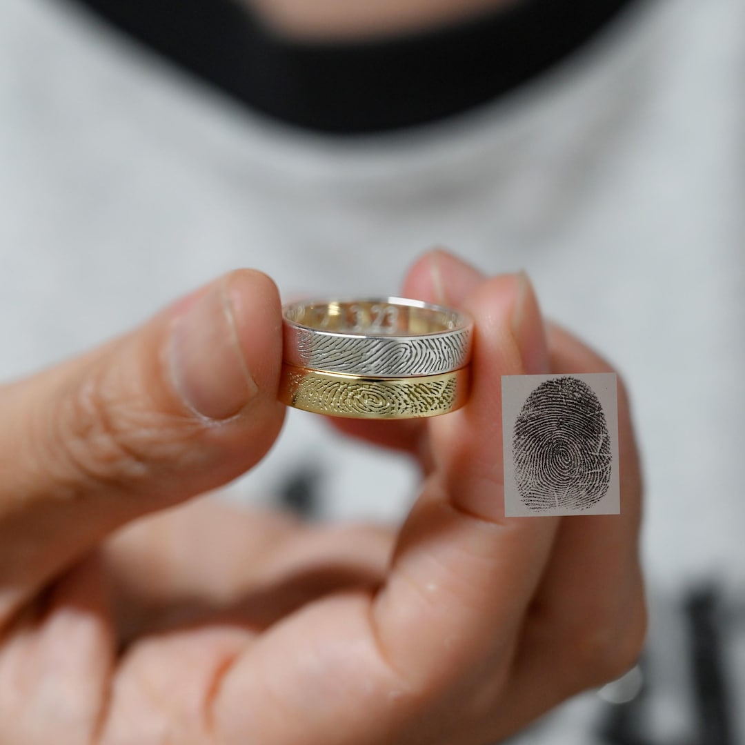 Actual Fingerprint Ring, Personalized Fingerprint Ring, Promise Ring ...