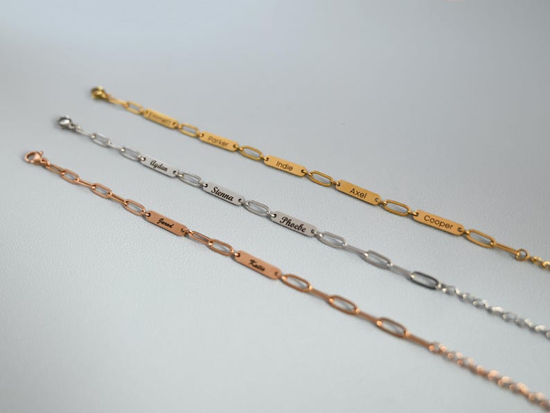 Personalized Name Bracelet, Family Name Bracelet,multiple Name Bar