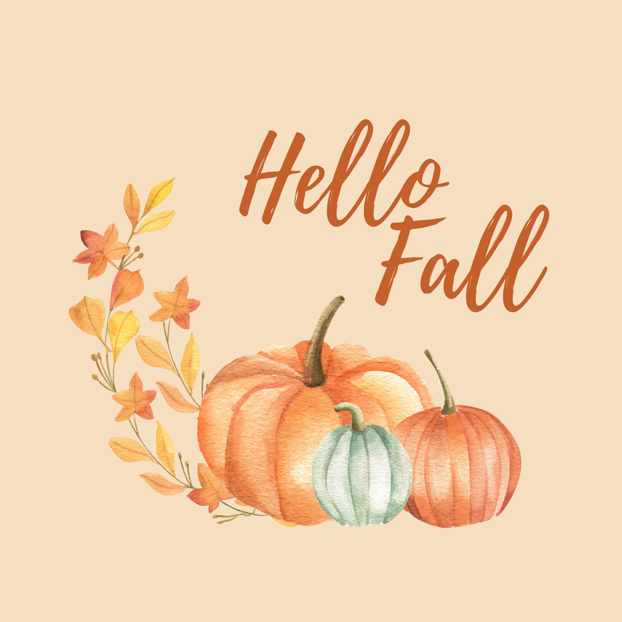 Autumn Wall Art, Hello Fall, Pumpkin Decor, Harvest Decor, Harvest