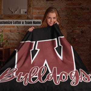 Customized School Spirit Blanket, Blanket,Sports Blanket,Cozy Blanket,Sports Mom Blanket,Teacher Gift,Minky Blanket, throws,Game Day Blanket