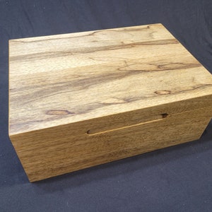 Hardwood Keepsake, Jewelry, or Men&#39;s Valet Box, Solid Black and White Limba