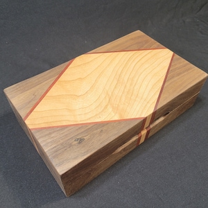Walnut and Cherry Dice or Board game Box with Paduk Accents.