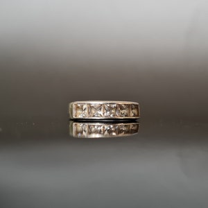 Bague auriculaire vintage en argent sterling et zircone cubique avec sertissage chaîne