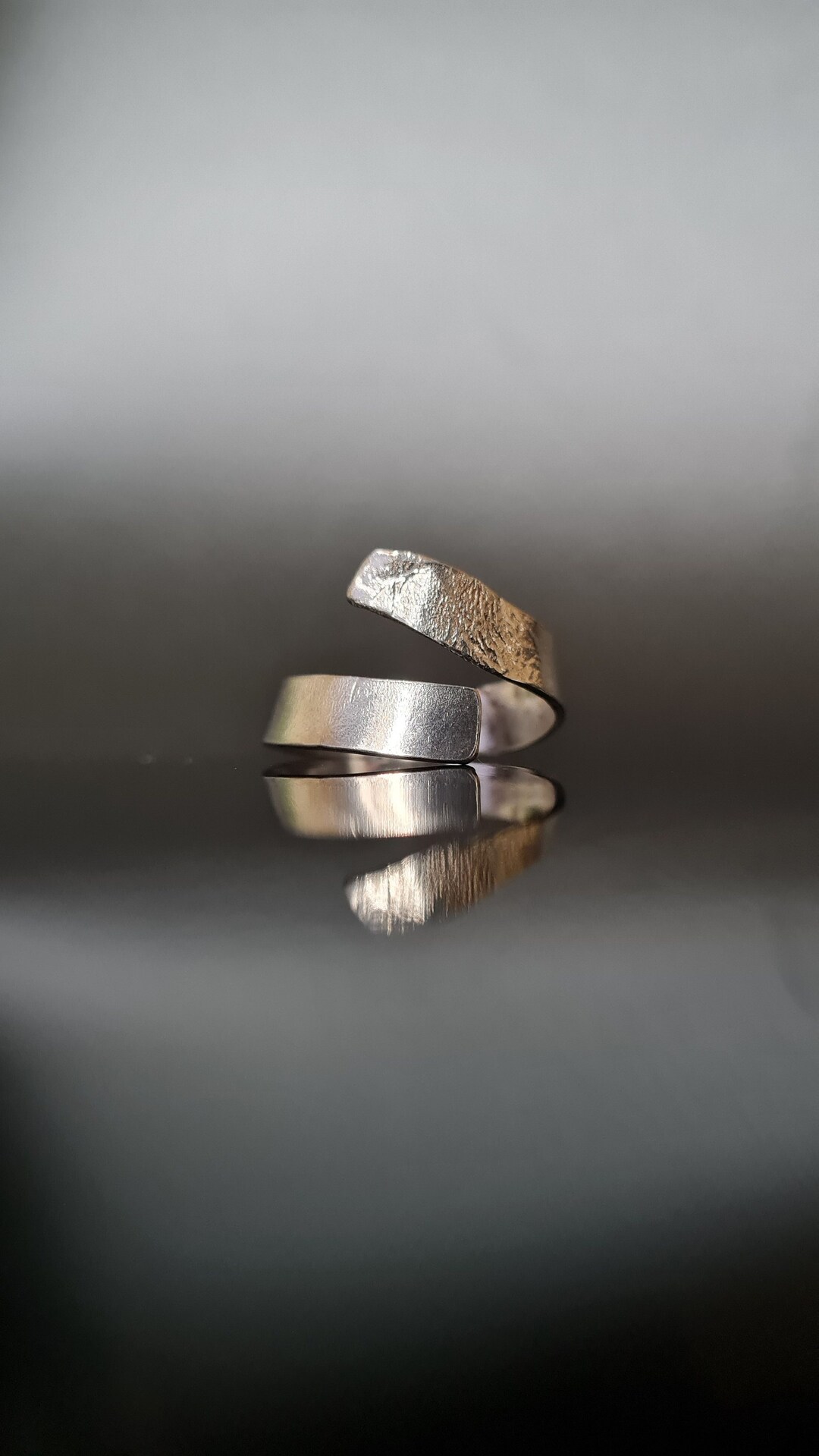 Vintage Distressed Organic Texture Sterling Silver Boho Open Ring ...