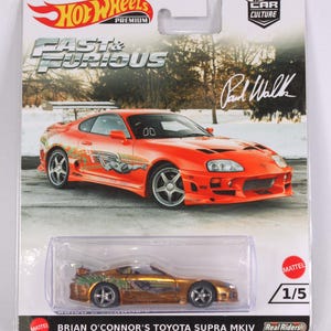 Fast and Furious Brians Toyota Supra MKIV in Spectraflame - Hot Wheels Custom on Custom Card